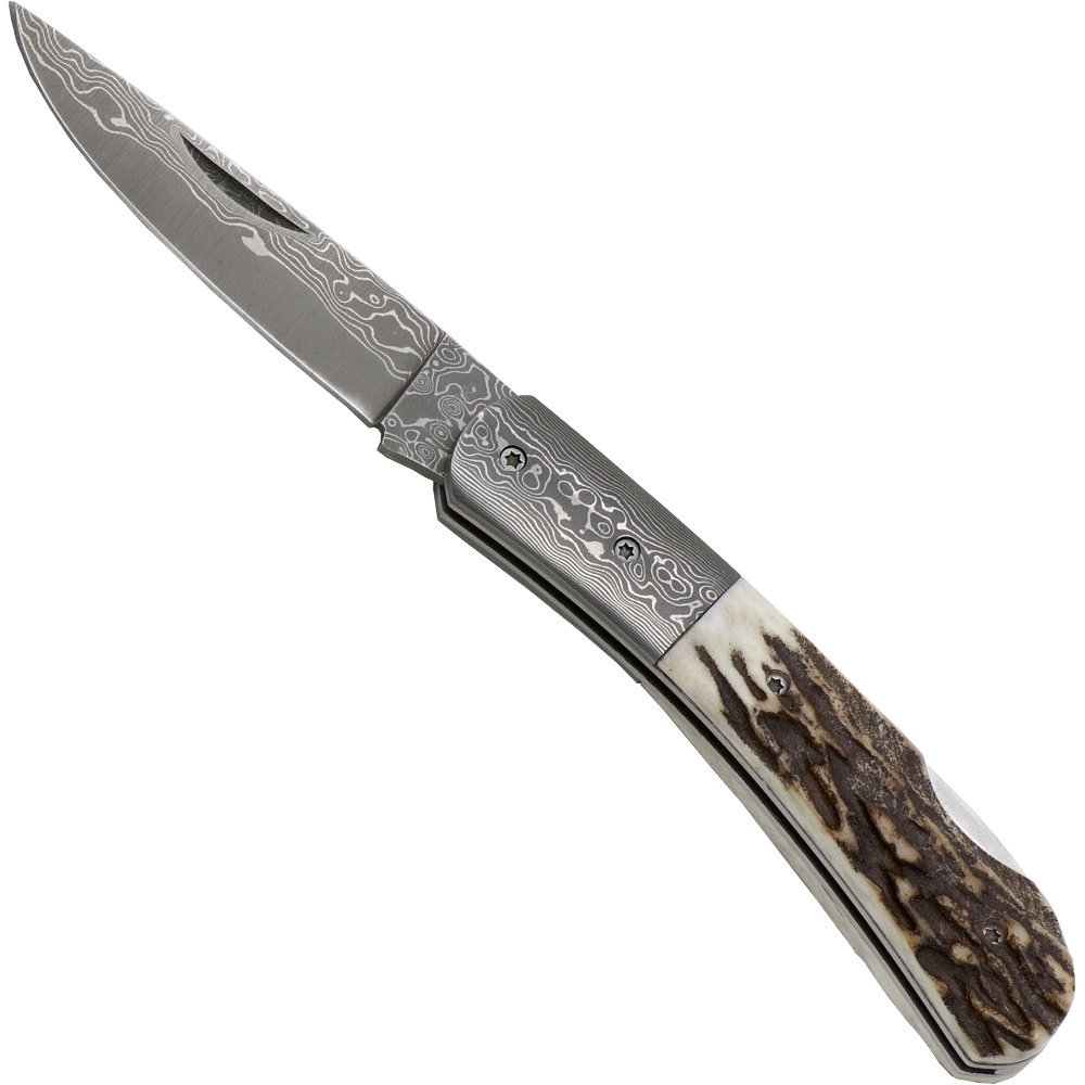 Haller Damast-Taschenmesser in Holz-Geschenkbox