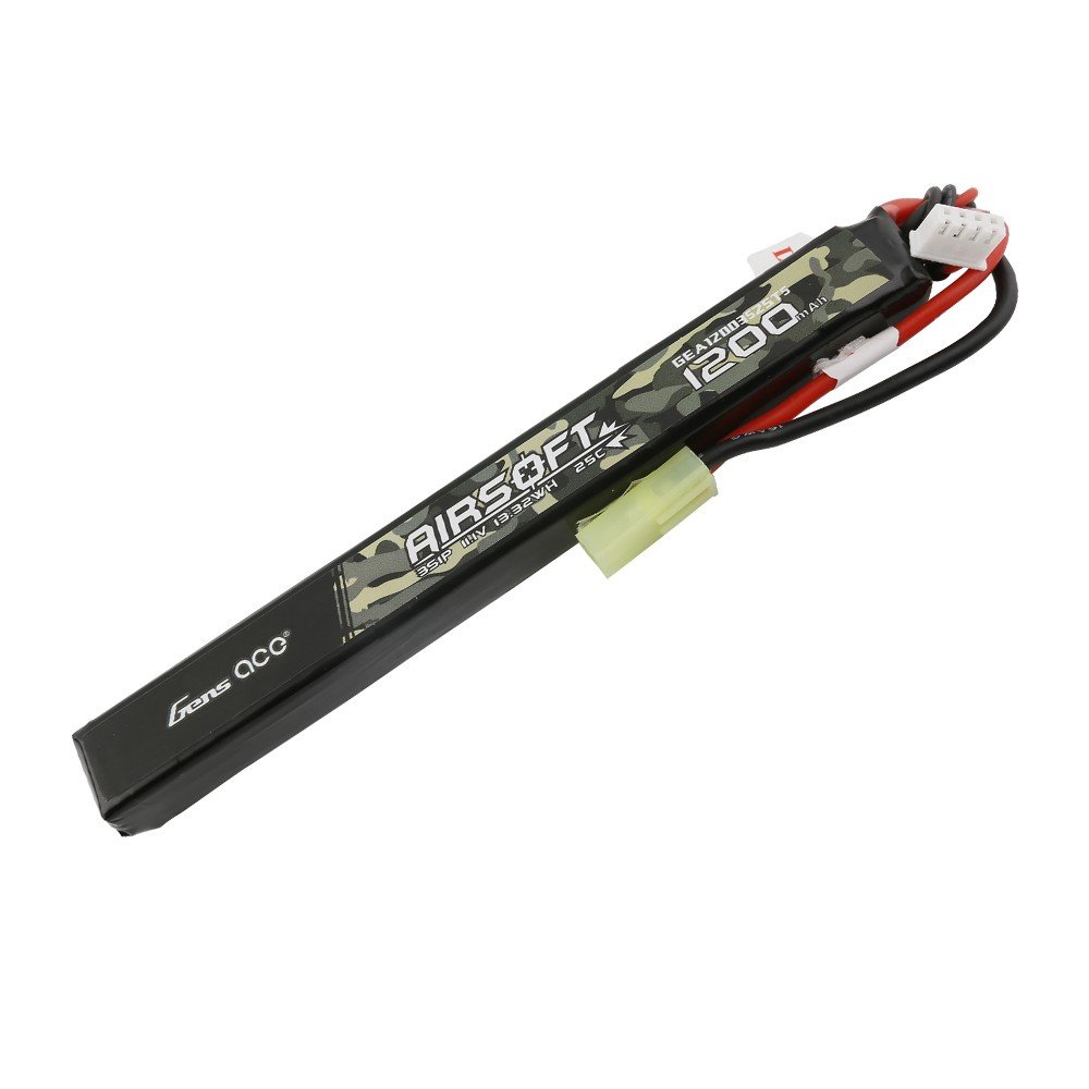Gens ace 25C 1200mAh 3S1P 11.1V Slim Airsoft Gun Lipo Akku mit mini Tamiya Stecker