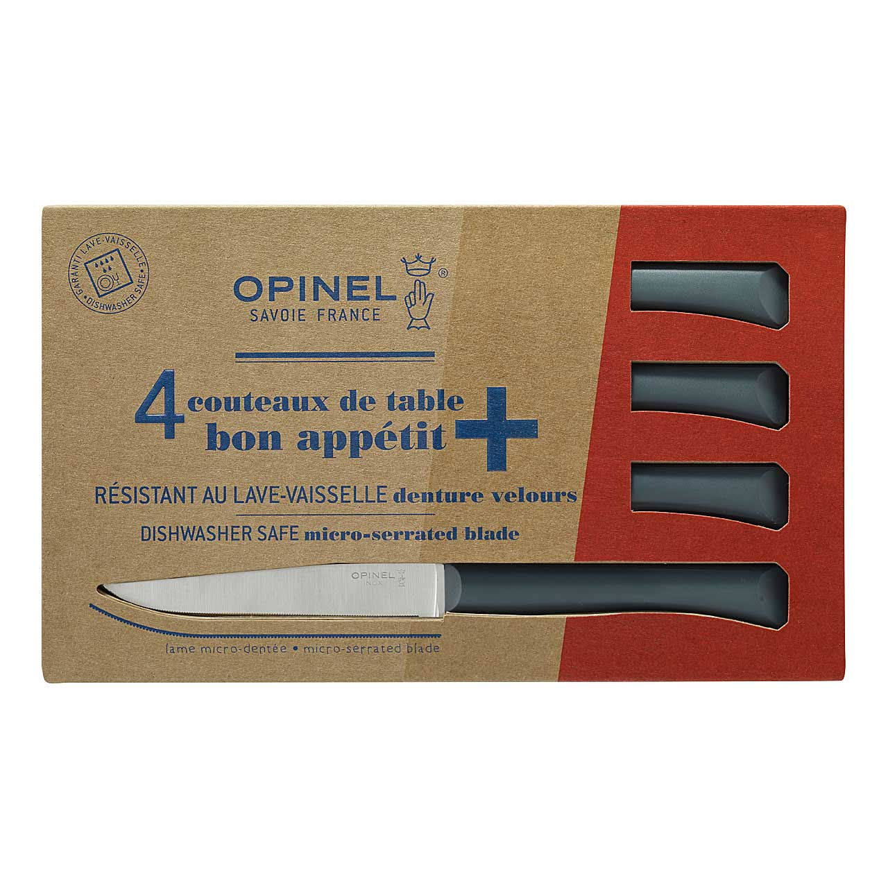 Opinel Tafelmesser Bon Appetit Anthrazit 4er Set