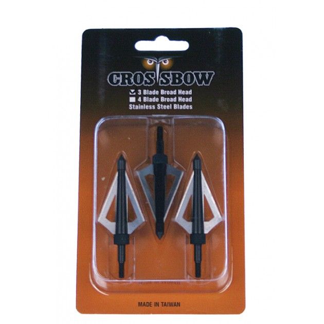 Crossbow 3 Jagdspitzen 3 Klingen Broadhead für Bogen und Armbrustpfeile