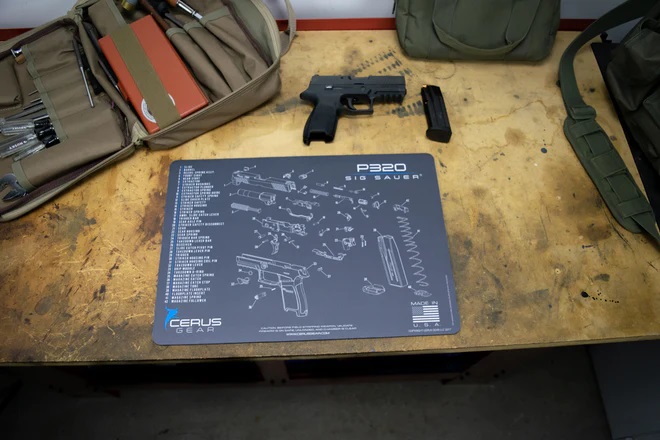 SIG_SAUER_P320_SCHEMATIC_GUN_CLEANING_BENCH_MAT_GREY_BLUE_GUN_660x