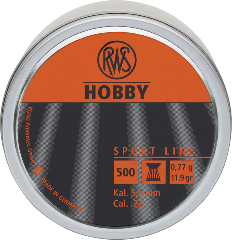 csm_RWS-Luftgewehrkugeln-Dose-Hobby-Kal_5_5mm-0_77g-2136430-frontal_556295526c RWS Hobby 5,5 mm Diabolos
