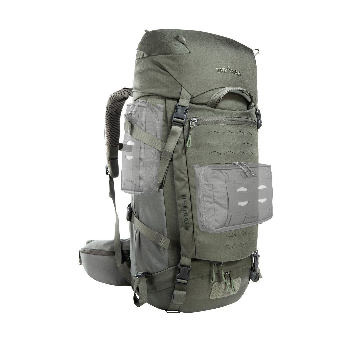 Tatonka Pyrox 45+10 Bushcraft-Rucksack Stone Grey Olive