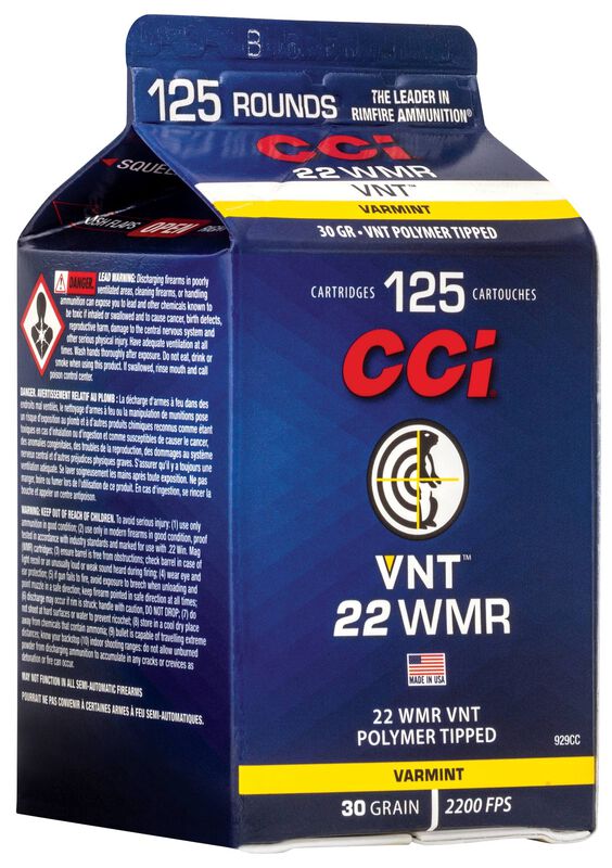 CCI .22 WMR VNT 1,9g / 30gr CCI .22 WMR VNT 1,9g / 30gr