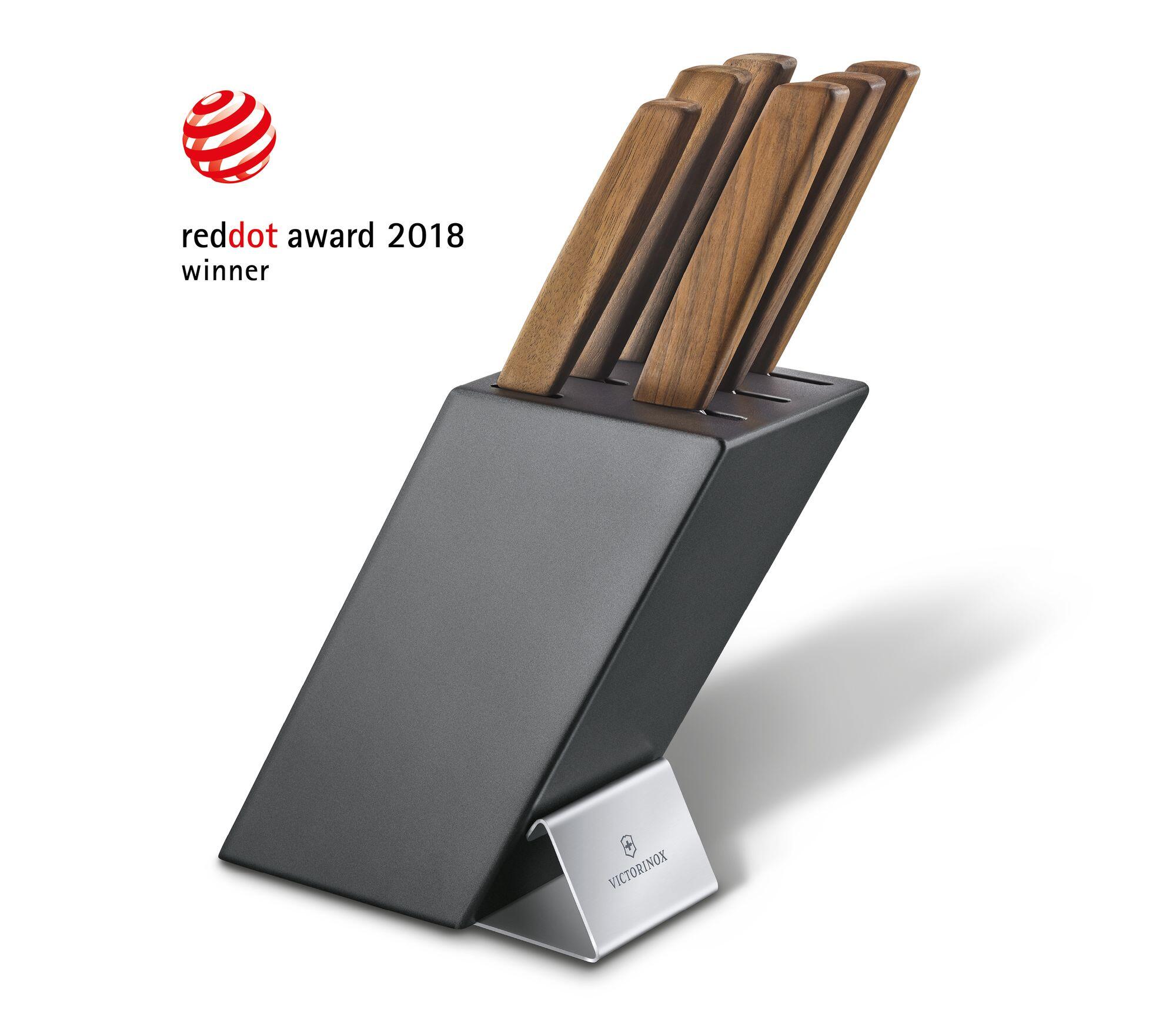 CUT_6-7186-6_Reddot-1 Victorinox Swiss Modern Messerblock 6-teilig Buchenholz