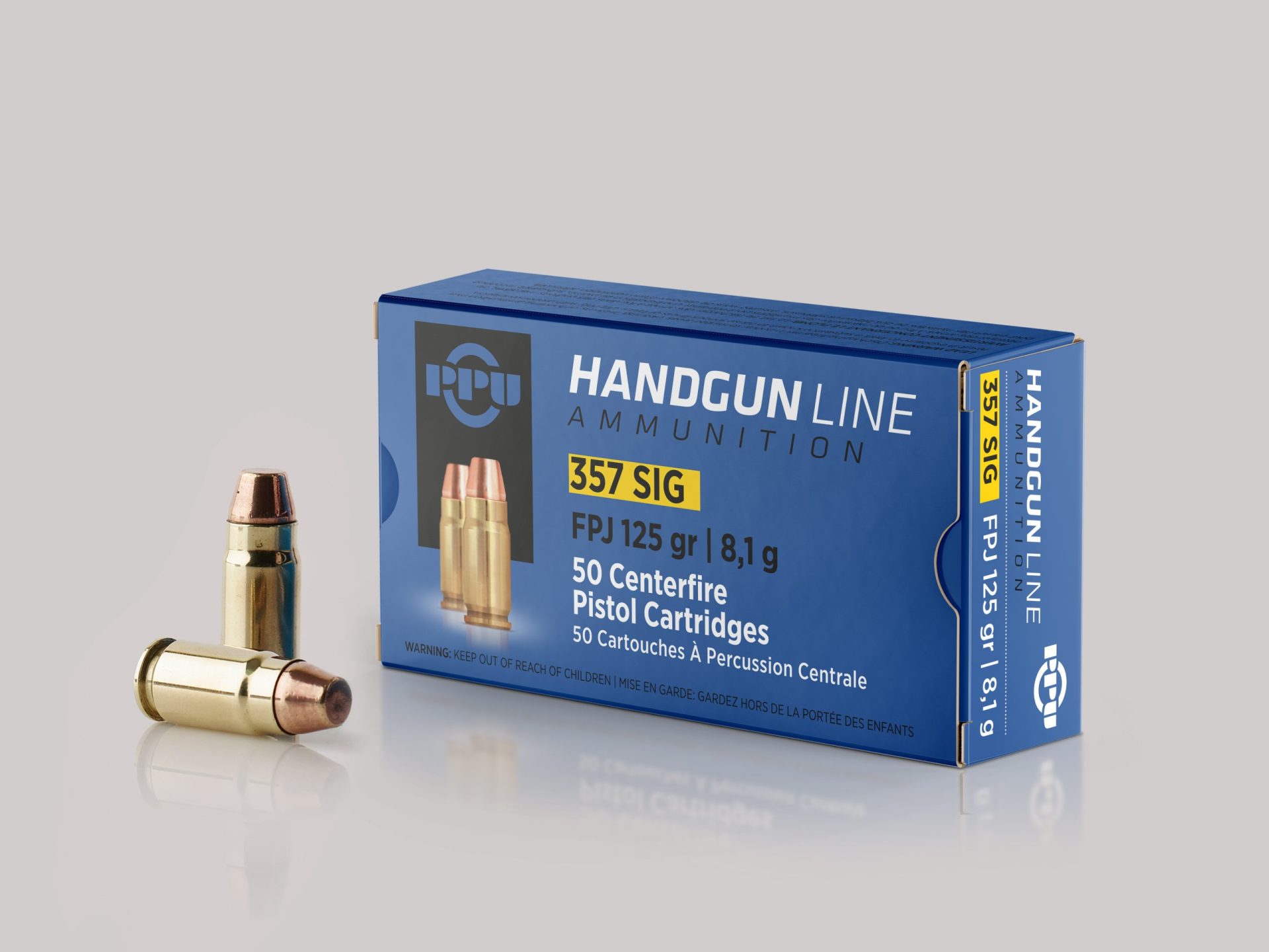 PPU .357 SIG 8,1g / 125gr FPJ Pistolenpatronen PPU .357 SIG 8,1g / 125gr FPJ Pistolenpatronen