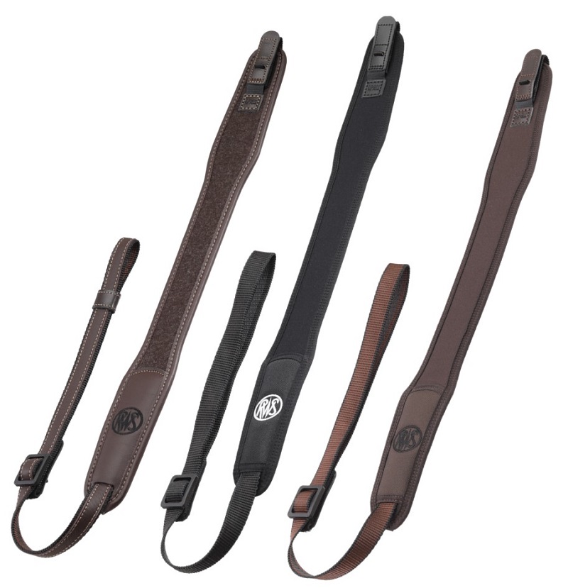 rws_gewehrriemen_leder-loden_neopren_braun_schwarz_3er-gruppe_800px RWS Gewehrriemen