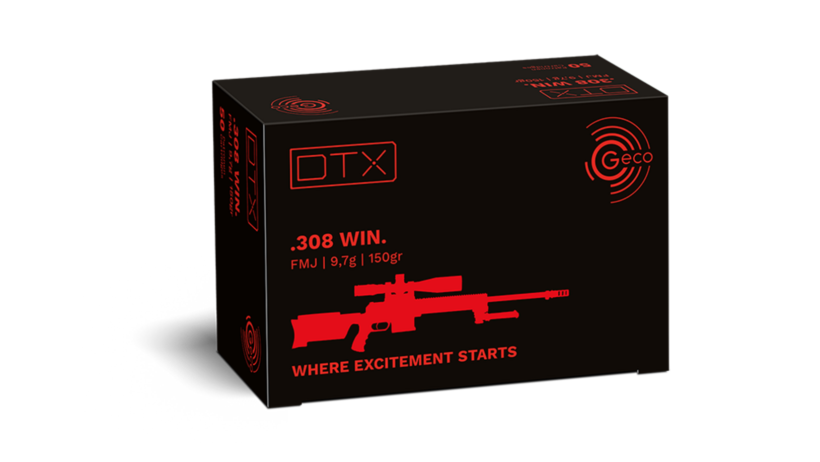 csm_geco_dtx_packaging-visual_36285a89de Geco DTX .308 Win Vollmantel 9,7g / 150 gr Büchsenpatronen