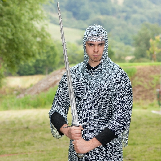 Kettenhemd in Übergröße komplett mit Haube