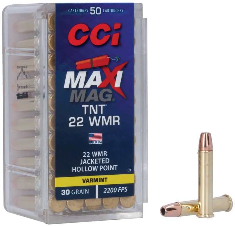 CCI .22 WMR MAXI-MAG TNT 1,9g / 30gr CCI .22 WMR MAXI-MAG TNT 1,9g / 30gr