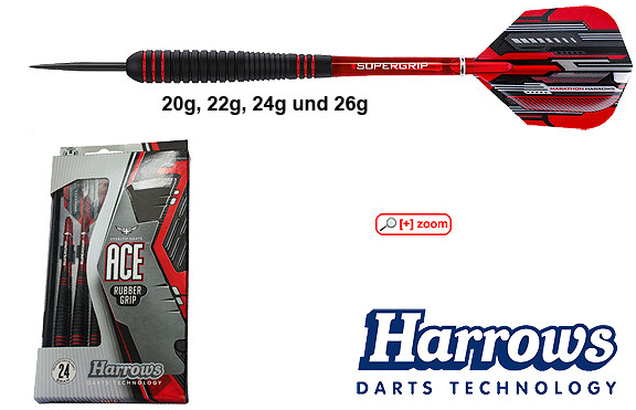 Harrows Ace Rubber Grip - Steeltip Dartpfeile