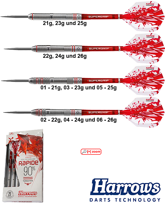 Harrows Rapide Steeltip Dartpfeile