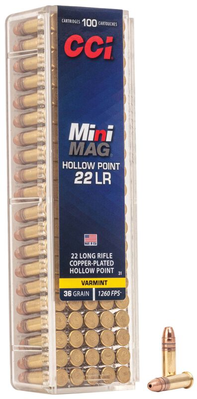 CCi .22lr Mini-Mag HP 2,3g / 36gr  Copper Plated Hollow Point