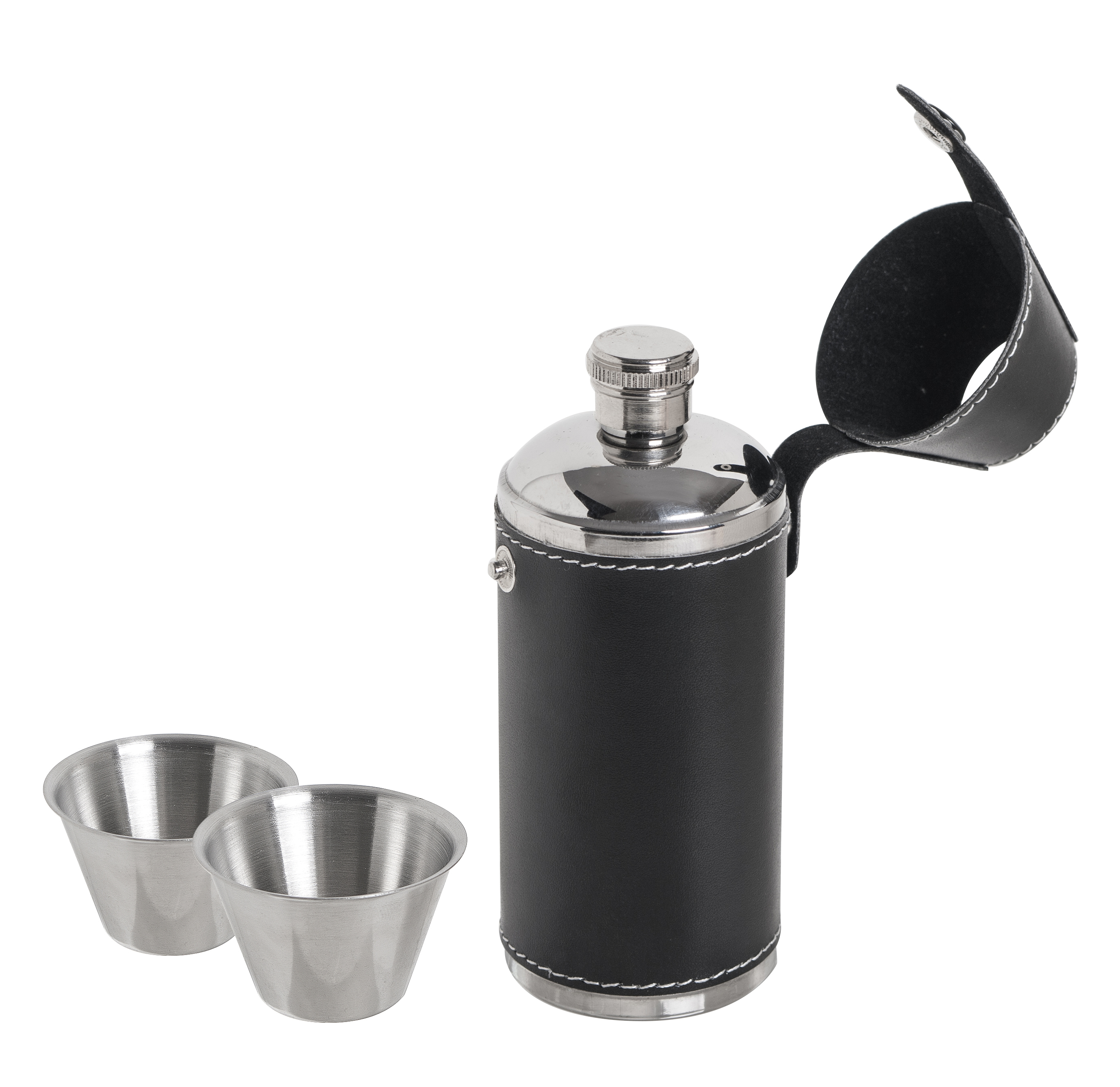 181400_1 Bsaic Nature Jagdflasche mit 2 Becher