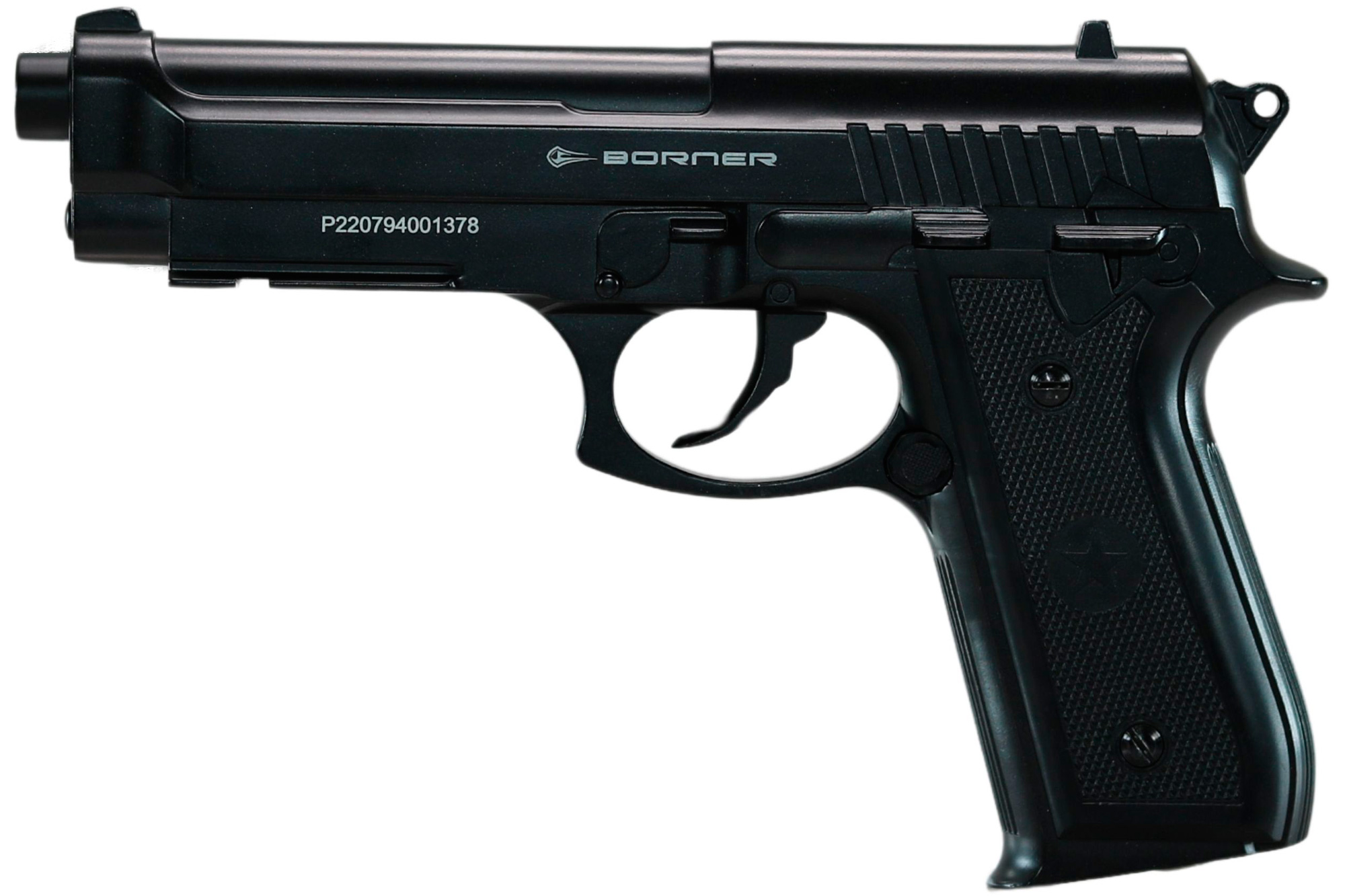 Luftpistole Borner 92M, Kaliber 4,5 mm BBs schwarz