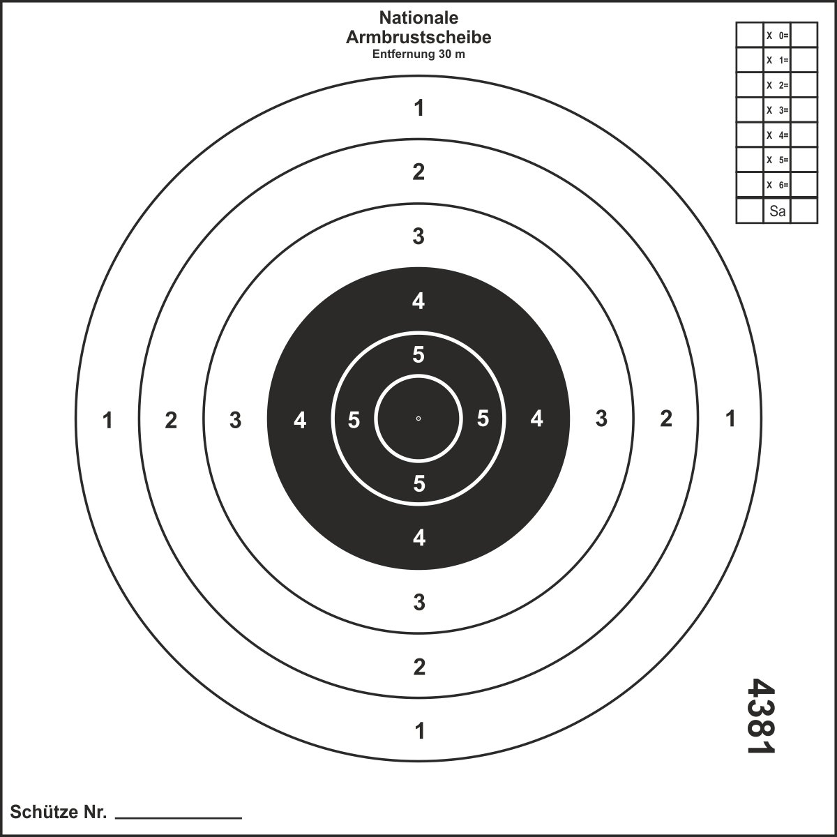 41 Armbrustscheibe national