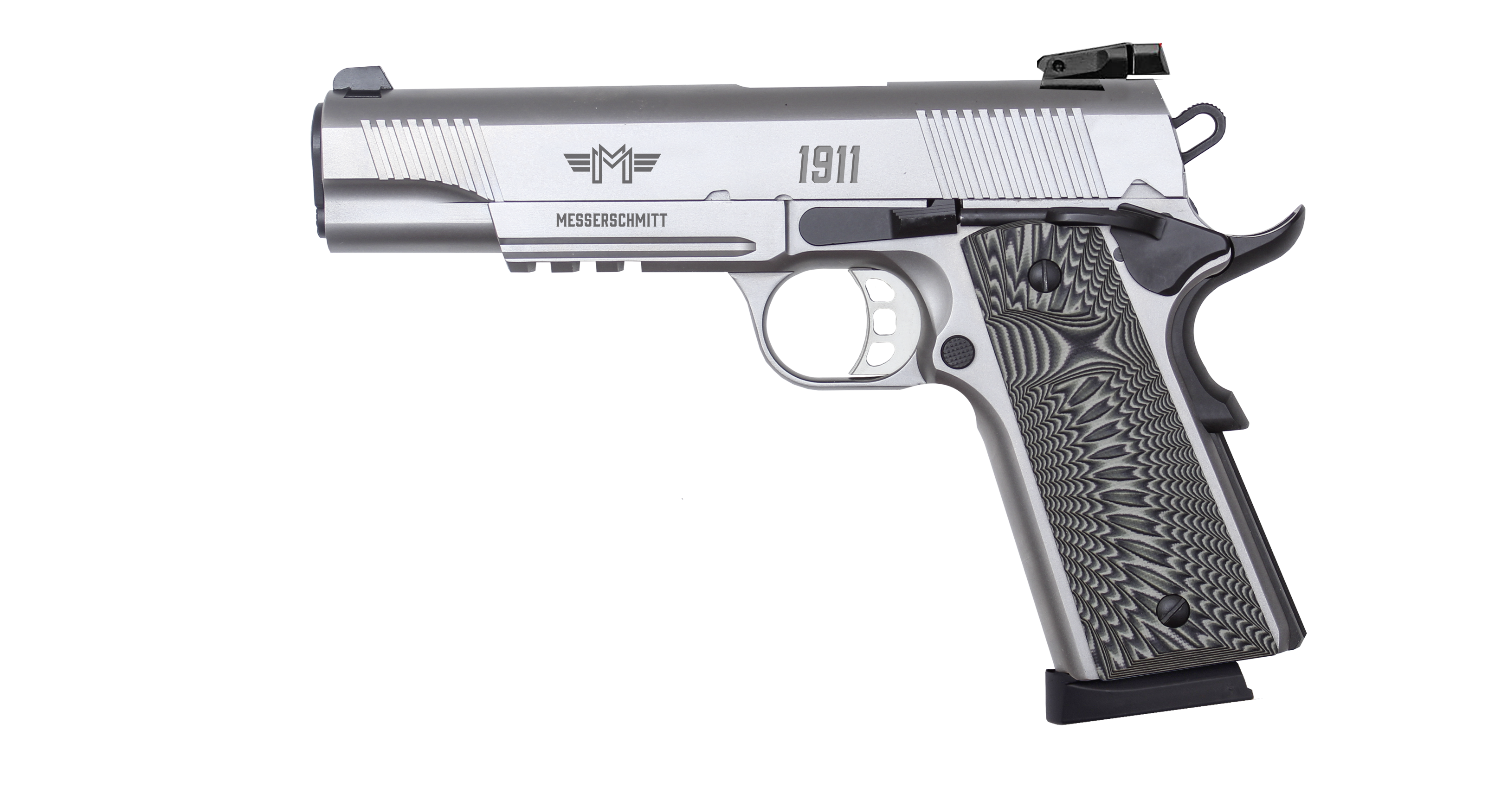 Messerschmitt ME1911 Pistole mit LPA-Visierung .45 ACP Silber