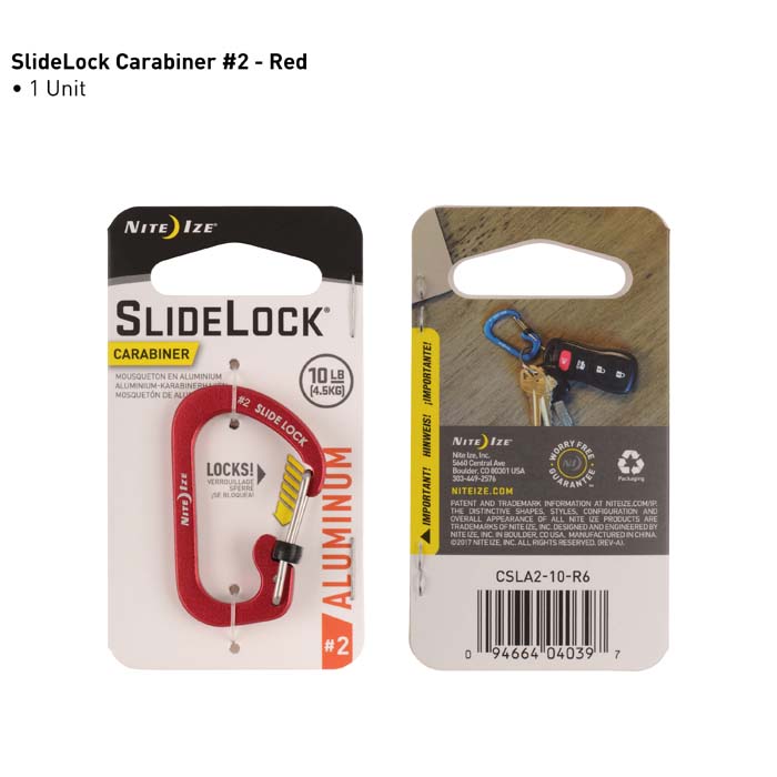 SlideLock® Carabiner Aluminum Rot #2