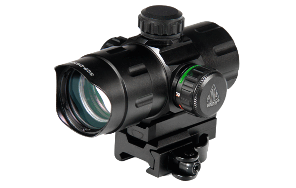 SCP_DS3840W_PRO_01 UTG 4.2" ITA Red/Green CQB Dot with QD Mount Riser Adaptor