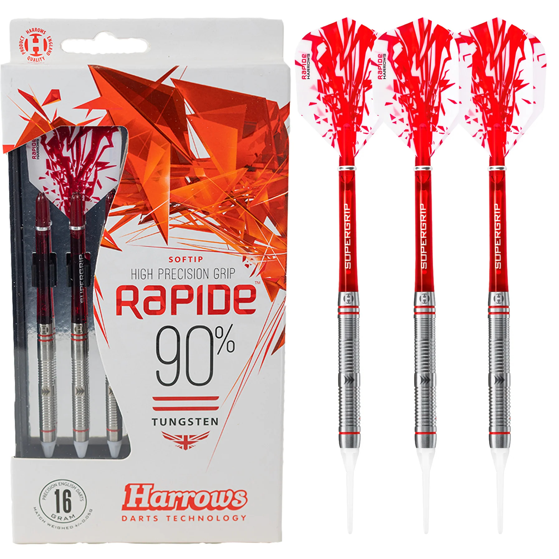 RapideStyleBPack_3000x Harrows Rapide 90% Tungsten Style B Softip Dartpfeile