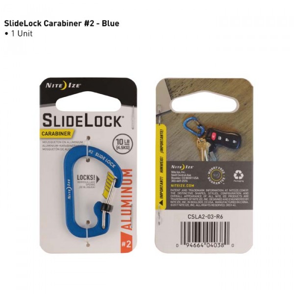 SlideLock® Carabiner Aluminum blau