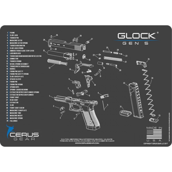 Cerus Gear Glock Gen5 Handgun Cleaning Mat