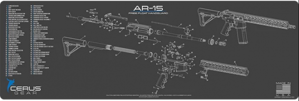 Cerus Gear AR 15 Free Float Handguard Rifle Cleaning Mat