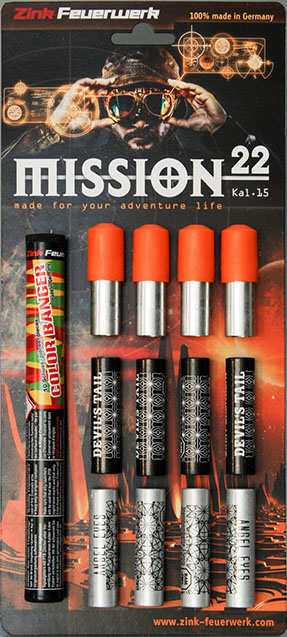Zink Mission 22 Sortiment 22teilig, Pyrotechnik, Schreckschuss-Reizstoff-Signal Waffen, Freie Waffen