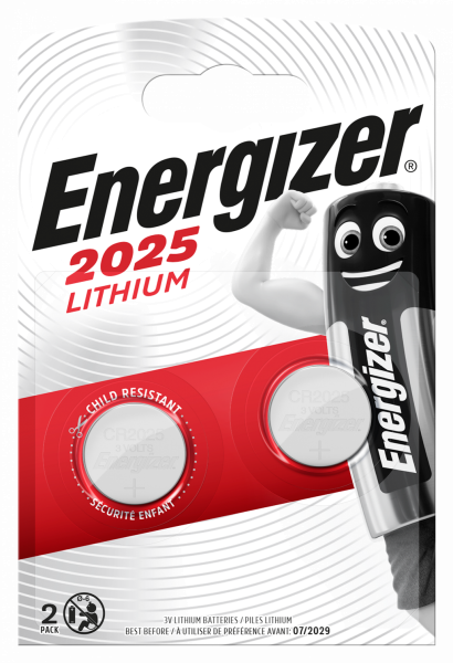 Energizer Lithium Knopfzelle CR 2025 3V 2er Maxiblister