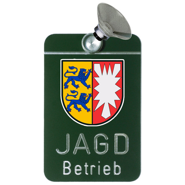 Autoschild "Jagdbetrieb" Schleswig-Holstein