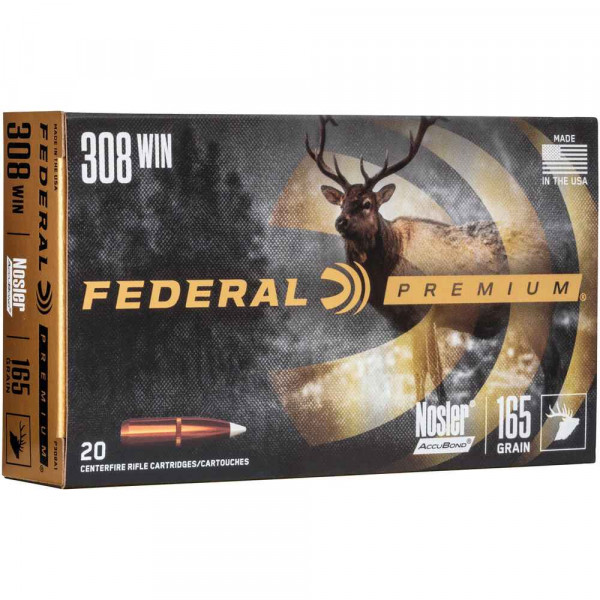 Federal Premium .308 Win. Nosler Accubond 165grs / 10,7g