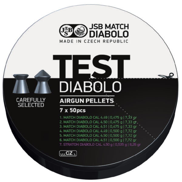 JSB Match Test für Luftpistole 0,475g- 0,500g 4,5mm Diabolo