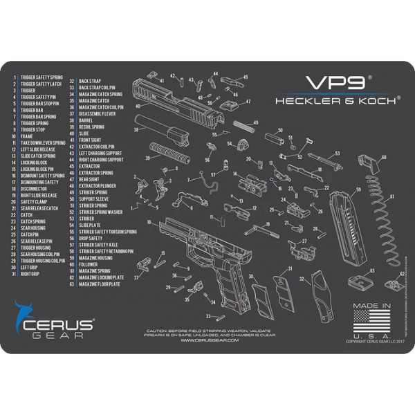 Cerus Gear Heckler & Koch VP9 Handgun Cleaning Mat