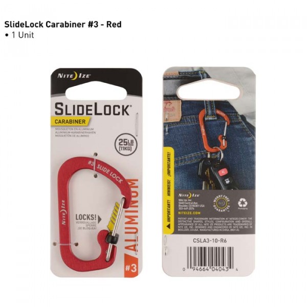 SlideLock® Carabiner Aluminum rot