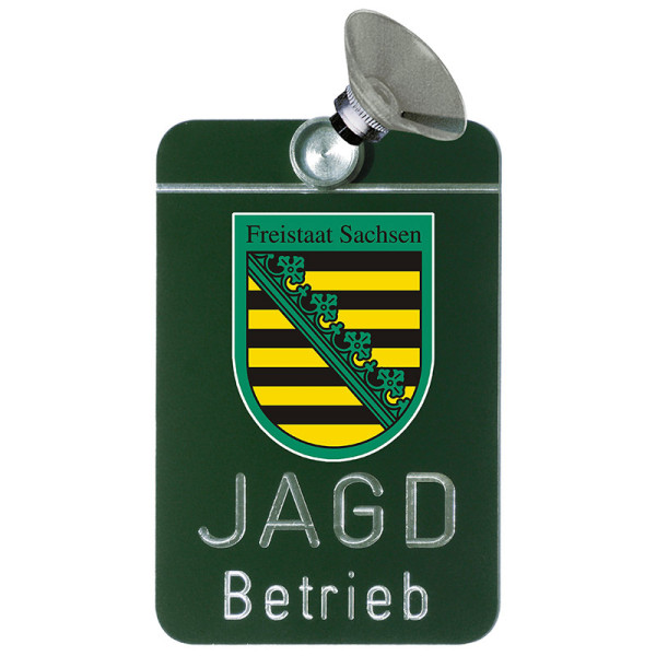 Autoschild "Jagdbetrieb" Sachsen