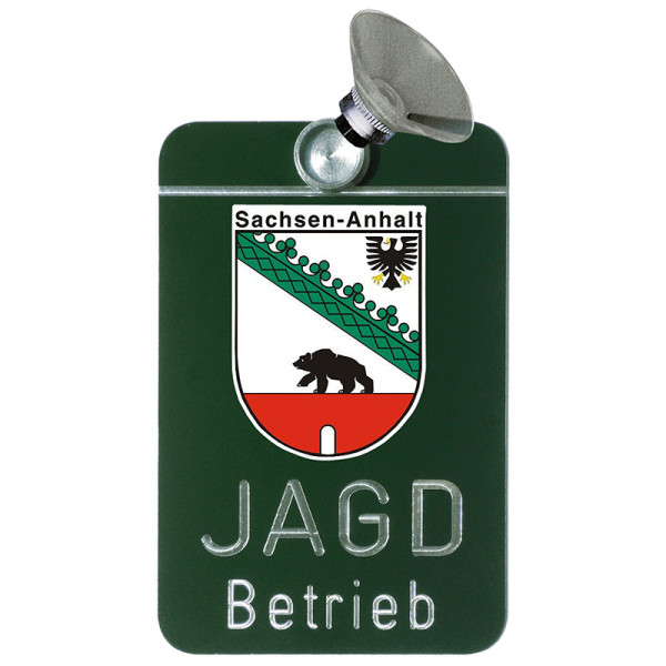 Autoschild "Jagdbetrieb" Sachsen-Anhalt