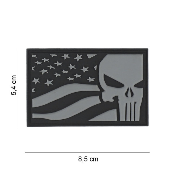 Patch "Punisher USA flag grey"
