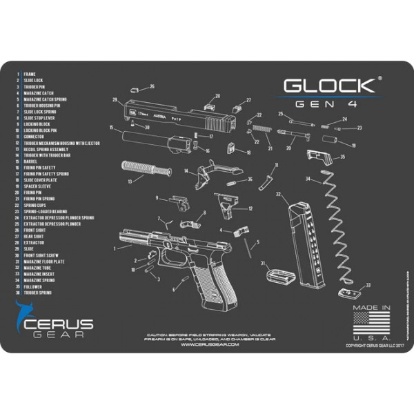 Cerus Gear Glock Gen4 Handgun Cleaning Mat