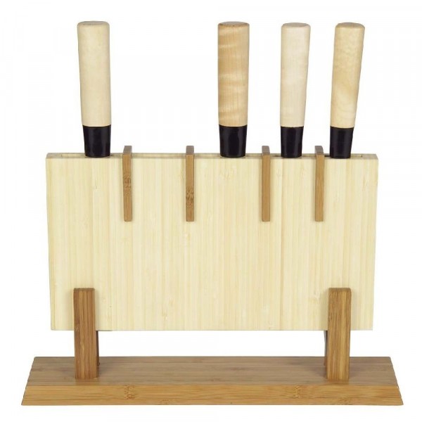 Holzständer für japanische Kochmesser aus Bambus