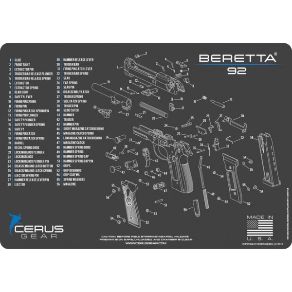 Cerus Gear Beretta 92 Handgun Cleaning Mat