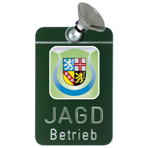 Autoschild "Jagdbetrieb" Saarland