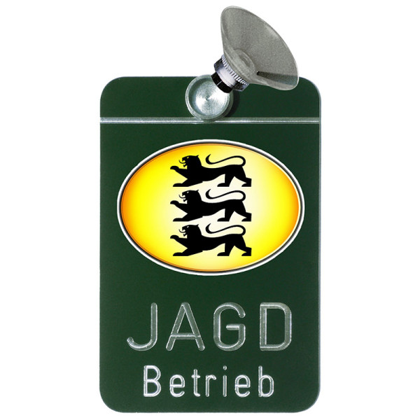 Autoschild "Jagdbetrieb" Baden-Württemberg