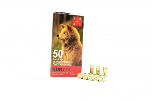 Kurt24 Platzpatronen 9mm P.A.K. für Schreckschusspistolen